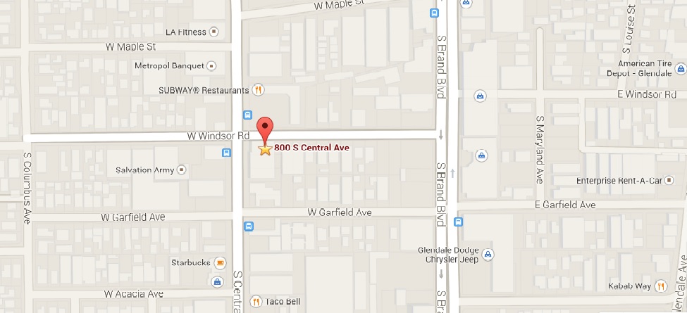Map of Dr. Chilingaryan's Glendale office location